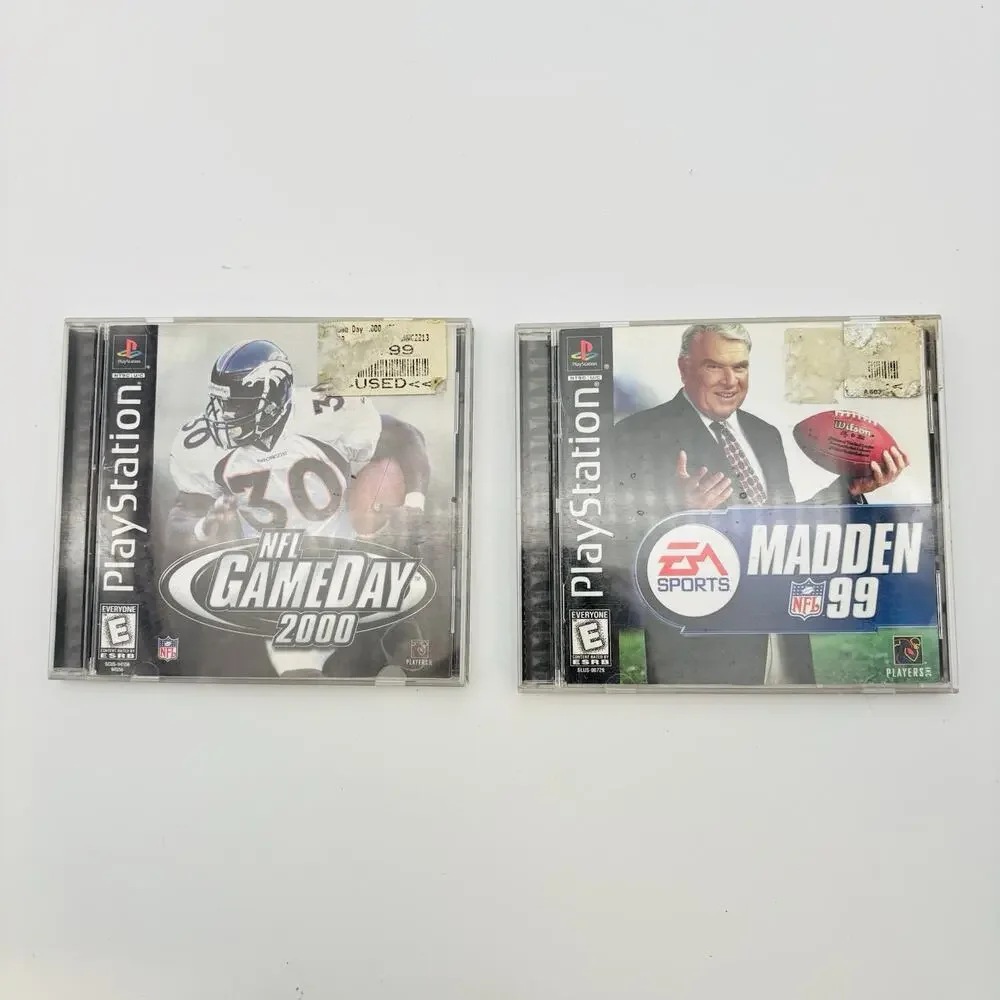 Madden 1999 & NFL GameDay 2000 PlayStation 1 PS1 2 Game Football Bundle Lot VG